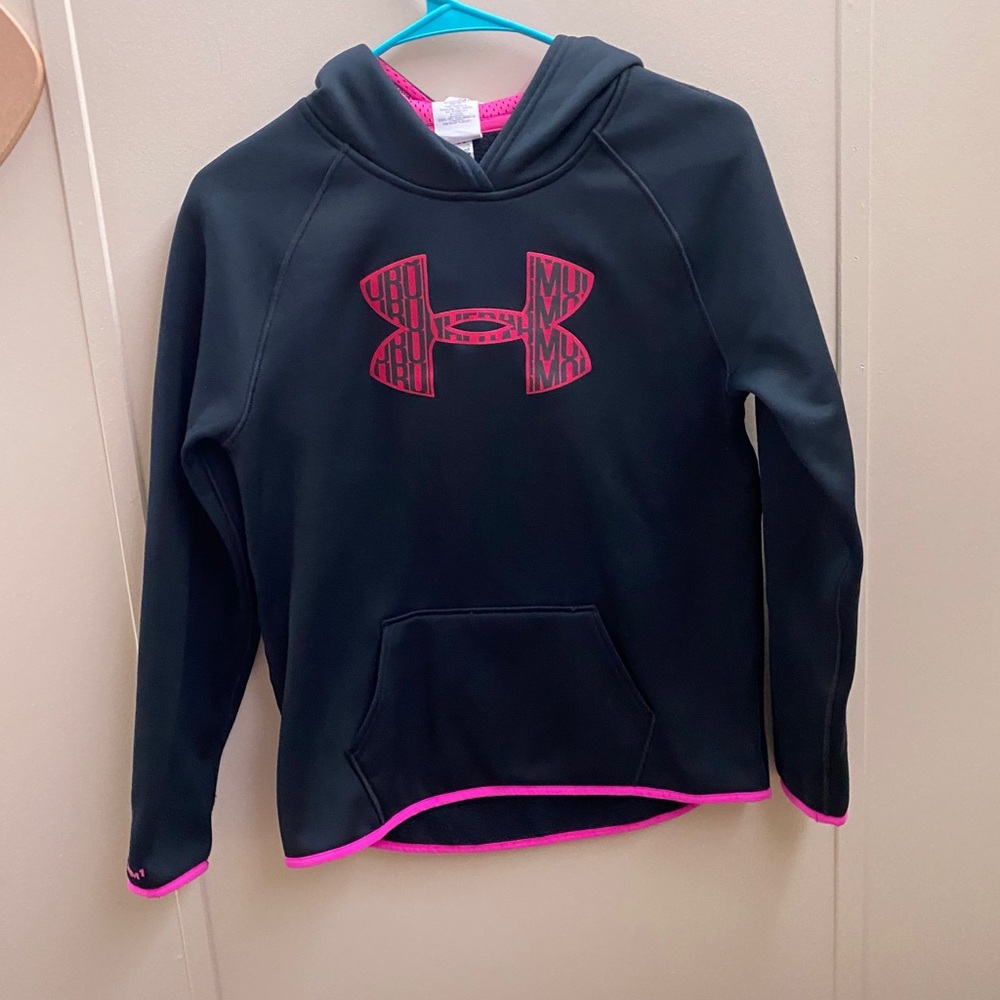 Black and pink under armor hoodie
